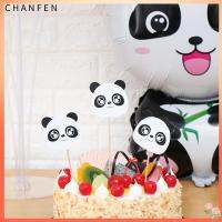 Chancake Fen ท็อปเปอร์ลูกโป่งฟอยล์รูปแพนด้าธงประดับงานเลี้ยงวันเกิดของเล่นเป่าลม