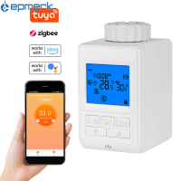 [electronicshop]Tuya Zigbee จอแสดงผล LCD TRV อุณหภูมิหม้อน้ำวาล์วควบคุมอุณหภูมิอัจฉริยะวาล์วความร้อน Thermostatics หม้อน้ำวาล์วรายสัปดาห์โปรแกรม APP ควบคุมเข้ากันได้กับ Amazon Alexa และ G-Oogle ผู้ช่วยสำหรับ Voise ควบคุม