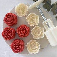 4ชิ้นเซ็ต Mooncake แม่พิมพ์วันวาเลนไทน์แม่พิมพ์ Rose Shape Hand-Pressure Moon เค้กแม่พิมพ์ DIY ตกแต่งเบเกอรี่เครื่องมือ Kitchen