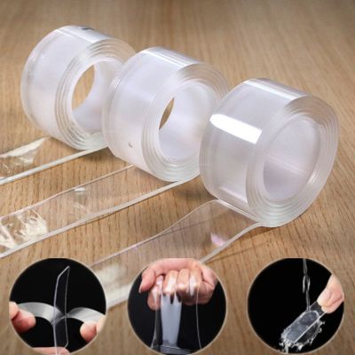 ❇ 1M/3M/5M 1mm Transparent Double-Sided Adhesive Nano Strong sticky Tape Removable Washable Nano Tape cinta two sided tape