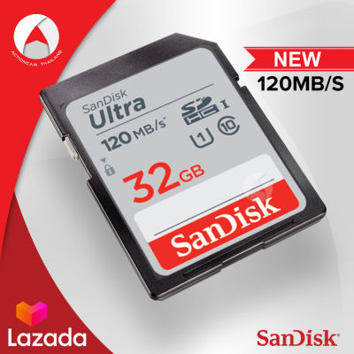 SanDisk Ultra SD Card Class10 32GB SDHC Speed 120MB/s (SDSDUN4-032G-GN6IN) เมมโมรี่ การ์ด แซนดิส กล้อง ถ่ายรูป ถ่ายภาพ กล้องDSLR กล้องโปร มิลเลอร์เลส Mirrorles รับประกัน Synnex 10 ปี