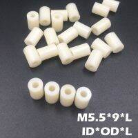 500ชิ้น M5.5 5.5*9*8 5.5X9X8 5.5*9*9 5.5X9X9 Id * Od * L Abs พลาสติกไนลอนทรงกลมคอลัมน์ฉนวนกันความร้อน Shim เครื่องซักผ้า Standoff Spacer