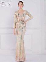 EHN Long Evening Dress Womens New Banquet Sequin Fishtail Dresses 18831