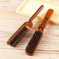 ♨◆ 2pcs Pocket Size Hairdressing Styling Massage Portable Compact Barber Travel Foldable Boar Bristle Hair Brush Tools Professional