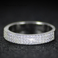 Fancyqube เจ้าสาวแหวนแต่งงานแหวน rhinestone เต็มชุบเครื่องประดับเงินคู่สุภาพสตรีเครื่องประดับนิ้วยุโรปเครื่องประดับแฟชั่นของขวัญ