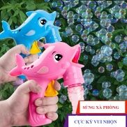 Đồ chơi bắn xà phòng hình cá heo kèm 2 lọ xà phòng cho bé