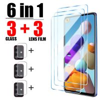 (Hulux electron) 6in1กระจกนิรภัยสำหรับ Samsung Galaxy S22 A13 A51 A71 A52 5G A72เลนส์ Protector สำหรับ Samsung A53 A23 A21 A12 A20e A40 A30แก้ว