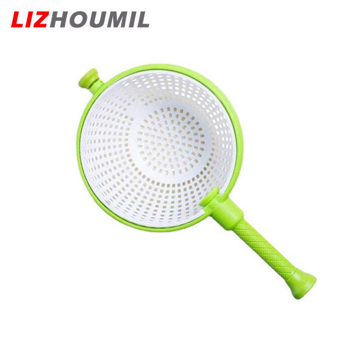 lizhoumil-เครื่องคลุกสลัดทำครัวพร้อมที่จับกันลื่นกระชอนหมุนได้360องศาสำหรับผักผลไม้