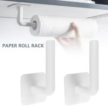 Stainless Steel Paper Towel Holder, 26cm Wall Mount, Under Cabinet,  Self-Adhesive Storage Rack for Napkin, Kitchen Accessories