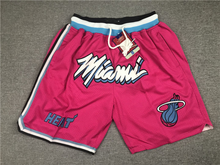 Mens Miami Heat Just Don Swingman Authentic Jersey Shorts - Pink