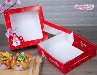 Boxjourney กล่องเค้ก 1 ปอนด์ ทรงเตี้ย ลาย Sugar bun 002 (20 ใบ/แพค)