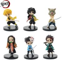 [AhQ ornaments] 6ชิ้น/เซ็ตอะนิเมะปีศาจฆ่ารูป Kimetsu ไม่มี Yaiba รูป Q Posket Kamado Tanjirou Kamado Nezuko Agatsuma ของเล่นรูป7เซนติเมตร