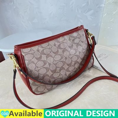 【Top Grade】Coach Women Bag 2022 New Original Brown Shoulder Bag Pu Leather Letter Print Sling Bag Handbag For Women On Sale Authentic Korean Fashion Lady Cross Body Bag Coin Purse Phone Bag Student Large Handle Bag Shopping Bag Cosmetic Bag กระเป๋าสำหรับเ