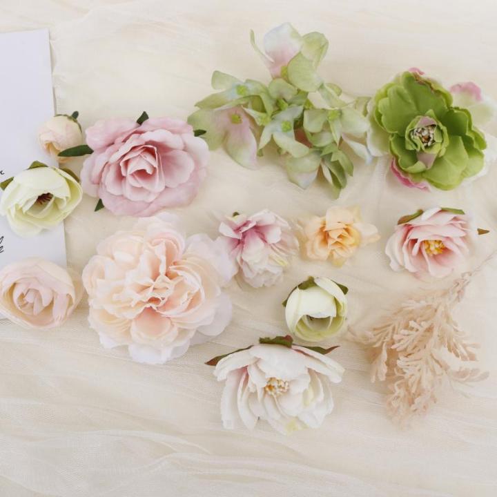 หัวดอกไม้ประดิษฐ์ยุโรป1ถุงสำหรับการตกแต่งบ้านดอกไม้งานแต่งงานตกแต่งผนังช่อดอกไม้เครื่องประดับผม-diy-ชุดงานฝีมือดอกไม้