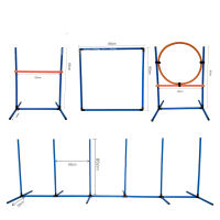 สุนัข Agility อุปกรณ์การฝึกอบรมอุปสรรคชุดการฝึกอบรมกลางแจ้งแบบพกพากระโดดเสากระโดดวงกลมรอบเสาอุปกรณ์สัตว์เลี้ยง