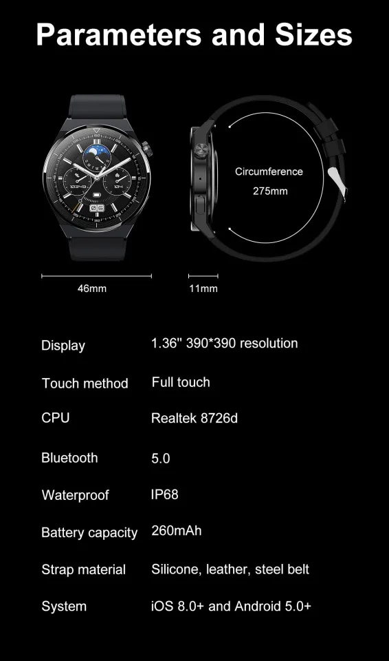 2022 NFC Smartwatch Men AMOLED 390*390 HD Screen Waterproof Bluetooth Call  New 