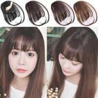 KDJFJEOFML หน้าม้าสองข้าง หน้าเนียนปัง สำหรับผู้หญิง ต่อผม เครื่องประดับ Fringe Hairpieces ผมปลอม แอร์แบงส์ สังเคราะห์