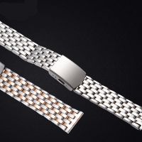 post house7 20mm 22mm Metal Band Universal Stainless Steel Strap Silver Rose Gold Smart Watch Bracelet Folding Buckle Replacement Correas