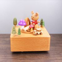 Creative gift birthday gift wooden music box carousel childrens day gift music box production music box toy