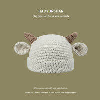 Autumn Hand-knitted Of Woolen And Pure Tide Hat Korean Female Horn Students Japanese