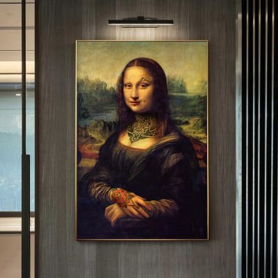ตลก Mona Lisa ภาพวาดผ้าใบ Bad Girl โปสเตอร์และภาพพิมพ์ Wall Art สำหรับตกแต่งบ้าน
