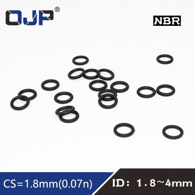 50PCS/lot Rubber Ring NBR Sealing O-Ring 1.8mm Thickness ID1.8/2/2.24/2.5/2.8/3.15/3.55/3.75/4mm Nitrile O Ring Seal Gasket Gas Stove Parts Accessorie