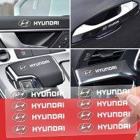 [TYEE Automotive Products] โลโก้รถที่จับประตูใหม่สติกเกอร์ที่รองเท้าสำหรับรถ Hyundai ภายในรถ I10 Elantra Getz Sonata XG Terracan Tucson Coupe Trajet Matrix