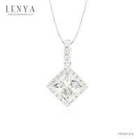 Lenya Jewelry  จี้ LENYA ETERNAL ประดับด้วย SWAROVSKI ZIRCONIA ทรง Princess Cut ตัวเรือนเงินแท้ชุบทองคำขาวแท้