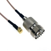 RG316 SO-239 UHF Female to MCX male Right Angle 50 Ohm RF Coax Extension Cable Pigtail Coaxial