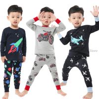 Winter Toddler Boy Pajama Sets for Teenager Boys 2 to 14 Years Cotton Cartoon Kawaii Kids Pajamas Airplane Motorcycle Nightwear