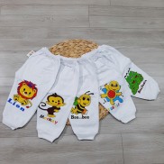 Combo 5 Quần Dài Trắng Bo Gấu Cho Bé Thun Cotton Susu Mẫu Quần Dài Trắng