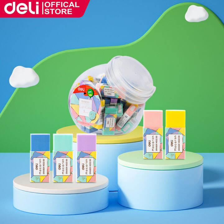 Deli Erasers for Pencil Mini Cute Eraser for Kids Rubber School