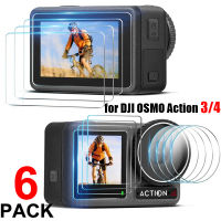 {}“” สำหรับ DJI Osmo Action 3 4กระจกนิรภัยด้านหน้าด้านหลังป้องกันหน้าจอเลนส์ฟิล์มป้องกันสำหรับ DJI Action3อุปกรณ์เสริม Action4