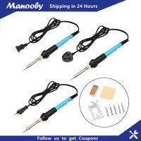 Manooby 220V 110V ชุดเครื่องเชื่อมเหล็กไฟฟ้าปรับอุณหภูมิได้เคล็ดลับการบัดกรีแหนบขาตั้งปั๊มบัดกรี