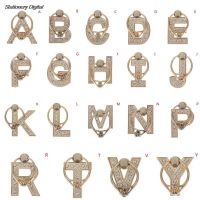 1pc Letter A-Z Finger Ring 360 Degree Rhinestone Metal Smartphone Stand Holder Mobile Phone Holder For All Phone