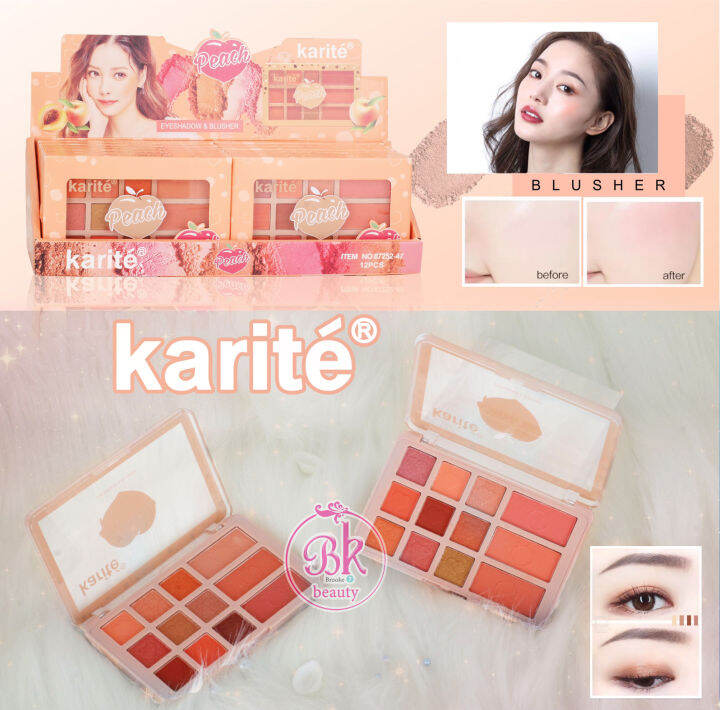 karite-อายแชโดว์-บลัชออน-พีช-nbsp-พาเลท-อายแชโดว์พาเลทท์-พาเลทอายแชโดว์-อายแชโดว์พร้อมบลัชออนในตลับเดียว-อายแชโดว์พาเลท