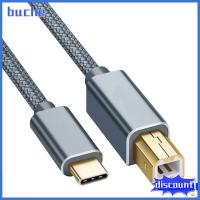 BUCHE ทนทาน สแกนเนอร์ คอมพิวเตอร์ USB Type-C เป็น USB B 2.0 ความเร็วสูง เครื่องพิมพ์ สายเครื่องพิมพ์