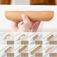 Nordic Vintage Pure Wooden Handles Kitchen Drawer Pulls Solid Wood Handles For Cabinets Drawers Dresser Knobs Wardrobe Pull Door Hardware Locks