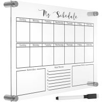 Weekly Planner Board Glass Office Desk White Dry Erase Acrylic Write Blackboard Whiteboard Table