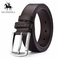 NO.ONEPAUL fashionable Genuine Leather mens belts pin buckle branded belts for men genuine leather belt pants ceinture homme