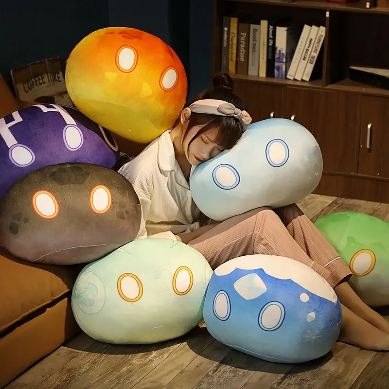 Cartoon Pendant Game Genshin Impact Cosplay Slime Anime Velvet Plush Pillow  Project Elements Kids Toys Girls Gifts Spinning Ball