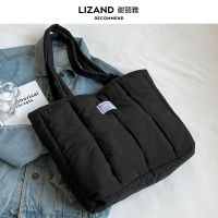 Winter summer soft down bag one shoulder large bag female 2023 new class commuting large capacity tote bag 【BYUE】