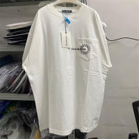 Streetwear Cole ร้าวกระเป๋าเสื้อยืดผู้ชายผู้หญิง1:1ที่มีคุณภาพสูงหลวม CB Tee สบายๆสีดำสีขาวด้านบนด้วยแท็ก