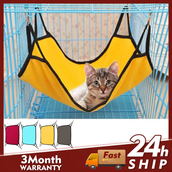 Cat Hanging Hammock Bed Pet Cage Hammock Strap and Reversible Double