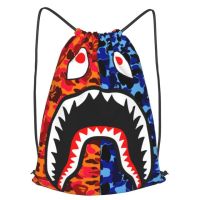 Bape Shark Drawstring Strap Pack Bape Waterproof Gym Drawstring Bag Sports Backpack For Men Women Girls Boys