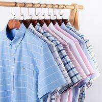 【Mens clothing】 100เสื้อลายทางแขนสั้นสำหรับผู้ชายผ้าฝ้ายระบายอากาศได้ดีเสื้อลายสก๊อตฤดูร้อน-Aliexpress