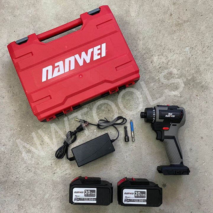 [ NANWEI ] สว่านไขควงแบตเตอร์รี่ไร้สาย 80 นิวตัน บัทเลส | Lazada.co.th