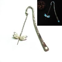 ㍿☈ Retro Luminous Metal Bookmark Butterfly Dragonfly Bookmark Children Stationery Student Gift