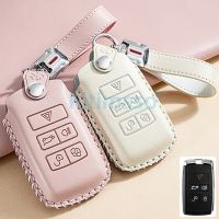 dvfggv New Arrival Leather Remote Key Holder Cover Case Shell For Land Rover Range Rover Evoque Discovery Sport 5 2018 2019 2020