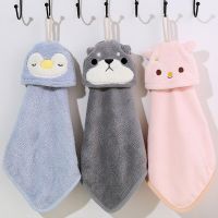 1PC Cartoon Hanging Hand Towel Soft Coral Kitchen Towel Cute  Kids Child baby Quick Dry Bathing Towel Towels